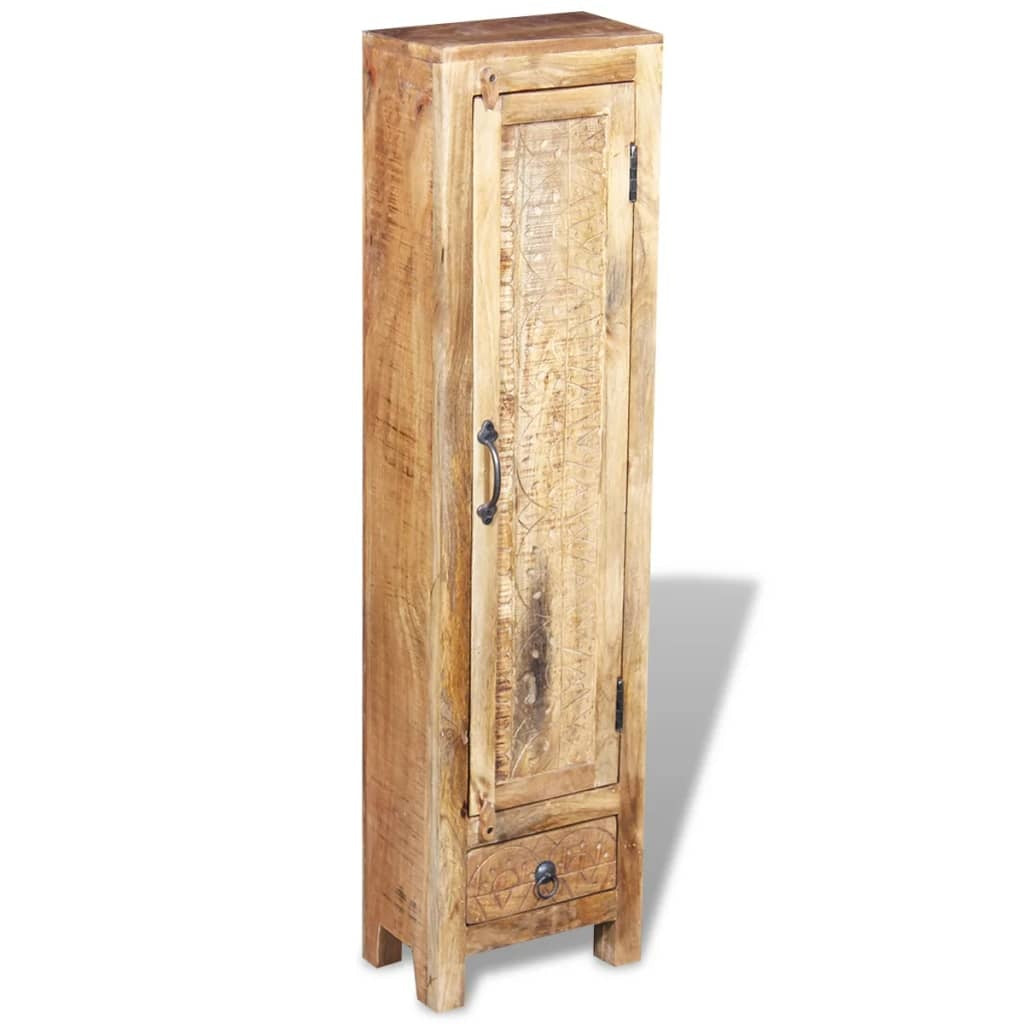 vida XL Vanity Cabinet with Mirror and 2 Side Cabinets Solid Mango Wood