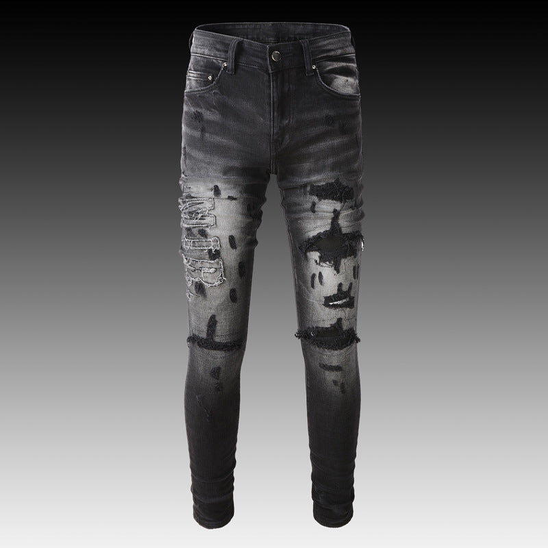 Men's High Street Embroidered Jeans