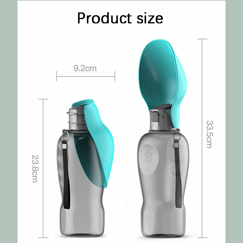 800ml Portable Dog Water Bottle with Foldable Bowl – Leakproof, High Capacity Travel Dispenser for Outdoor Walks & Hiking | Infinity Bazaar