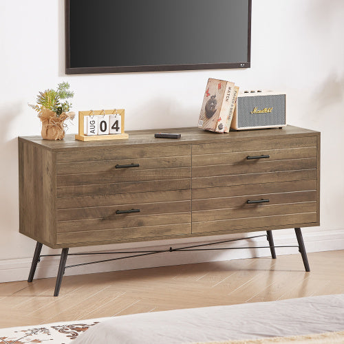 4-drawer Walnut TV Cabinet