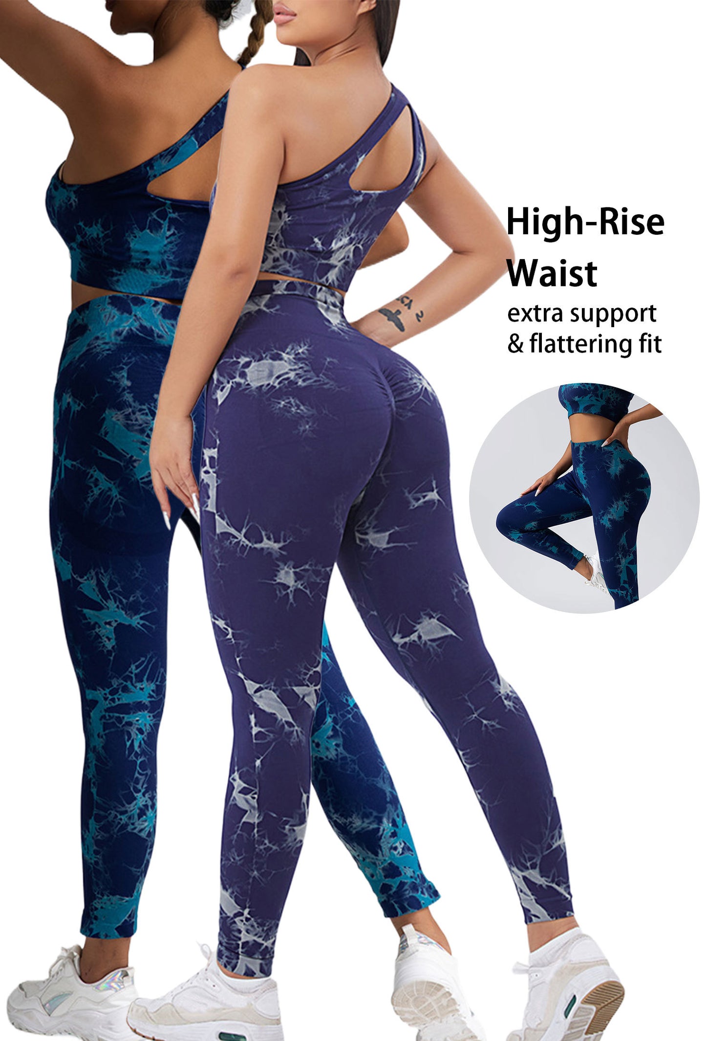 Seamless High-Waisted Tie-Dye Workout Leggings for Women – Squat-Proof, Moisture-Wicking Yoga Pants | Infinity Bazaar