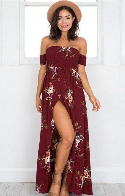 ong Boho Off-Shoulder Beach Dress for Women | Infinity Bazaar