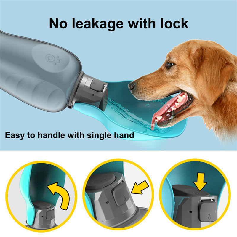 800ml Portable Dog Water Bottle with Foldable Bowl – Leakproof, High Capacity Travel Dispenser for Outdoor Walks & Hiking | Infinity Bazaar