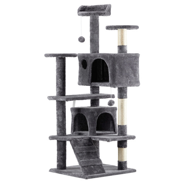 53-Inch Multi-Level Cat Climbing Frame – Cat Tree Tower with Scratching Posts, Perches & Hideouts | Infinity Bazaar