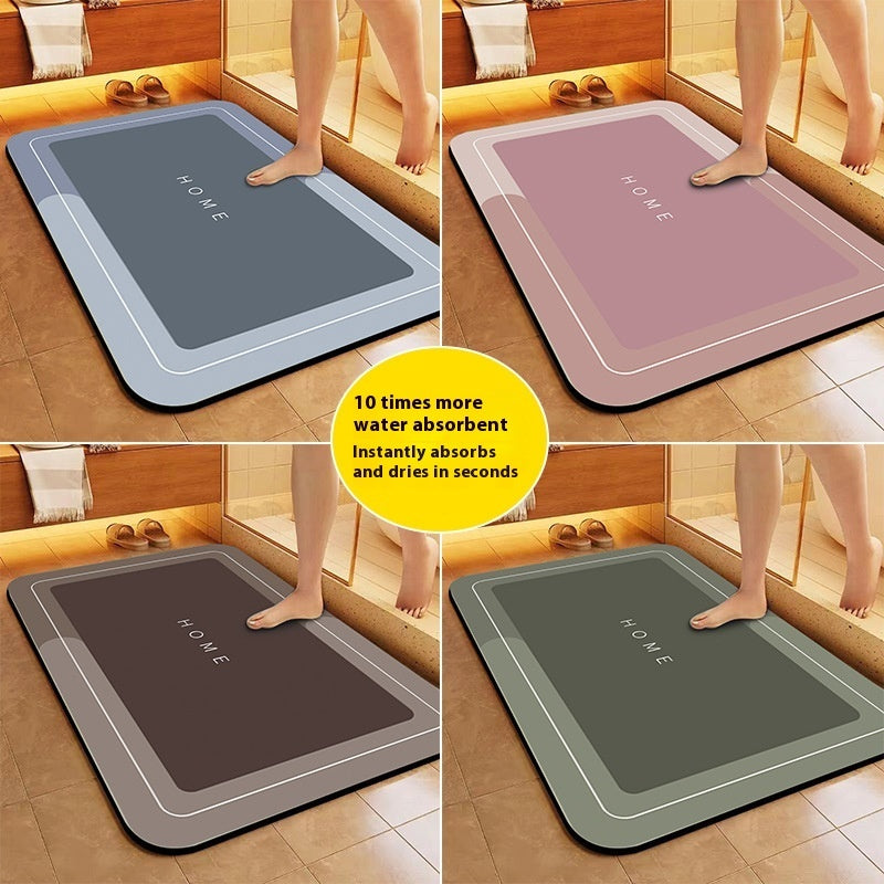 Bathroom Absorbent Floor Mat Stain-resistant Crystal Velvet Carpet