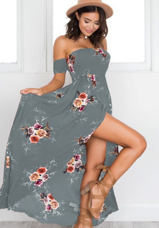 ong Boho Off-Shoulder Beach Dress for Women | Infinity Bazaar