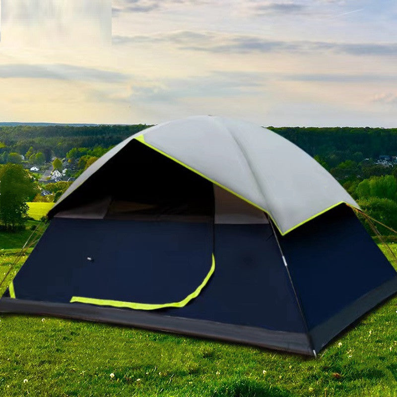 4-Person Darkroom Camping Tent – Black Coated Double-Layer Waterproof Family Backpacking Shelter | Infinity Bazaar