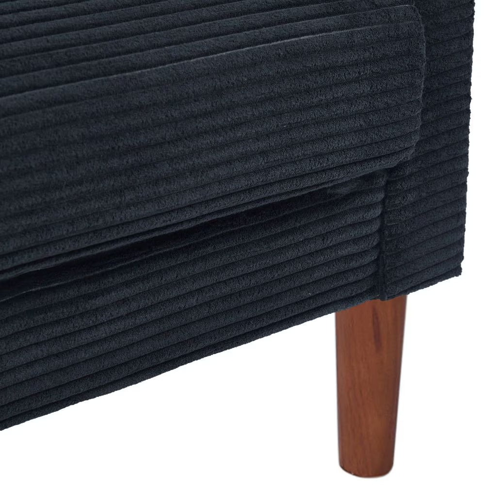 Corduroy Comfy Black Sofa