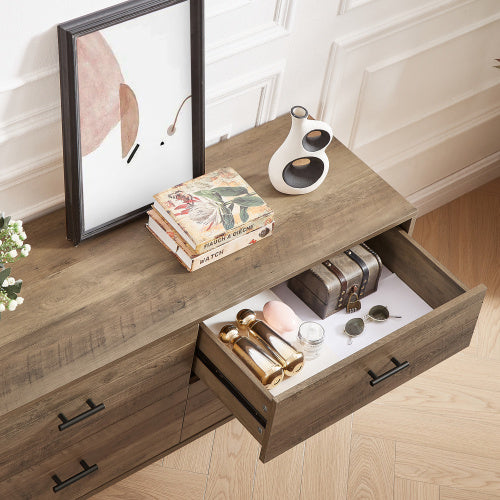 4-drawer Walnut TV Cabinet