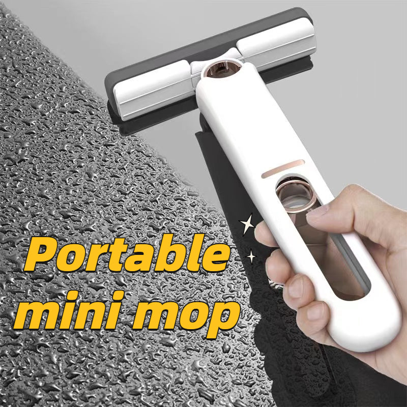 New Portable Self-Squeeze Mini Mop, Lazy Hand Wash-Free Strong Absorbent Mop Multifunction Portable Squeeze Cleaning Mop Desk Window Glass Cleaner Kitchen Car Sponge Cleaning Mop Home Cleaning Tools