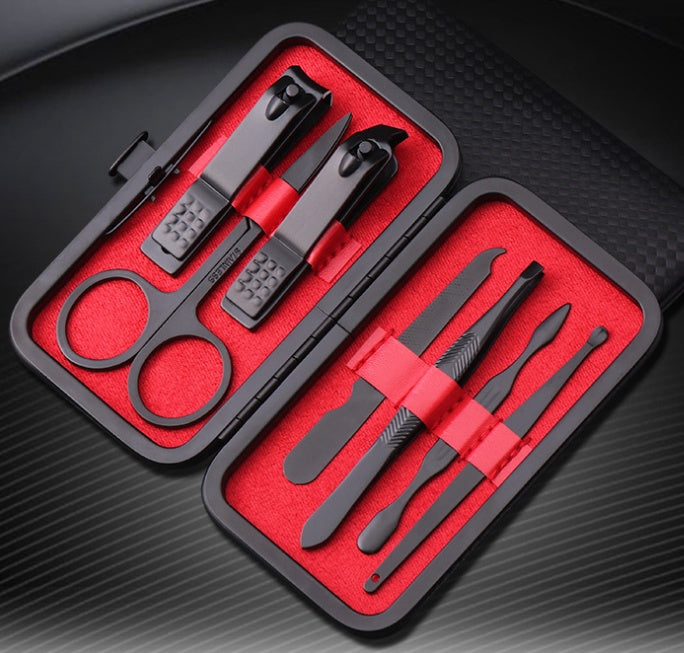 7-Piece Nail Clipper and Manicure Grooming Set – Compact Nail & Eyebrow Care Kit with Case for Travel & Home | Infinity Bazaar