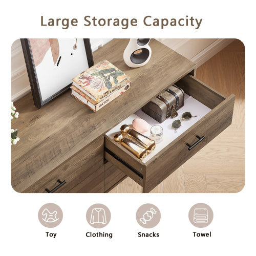 4-drawer Walnut TV Cabinet