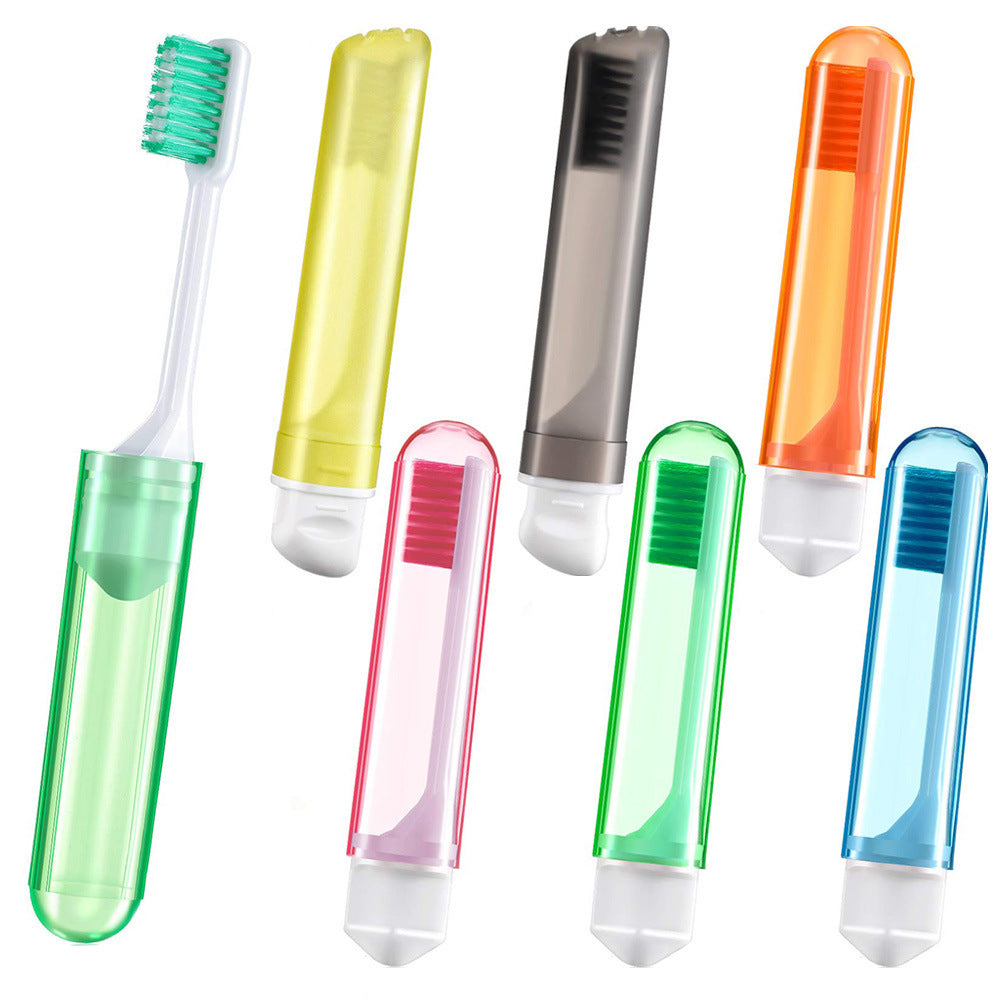 6-Pack Portable Folding Travel Toothbrushes – Soft Bristle Manual Toothbrush Set for Adults, Compact Design for On-the-Go Oral Care | Infinity Bazaar