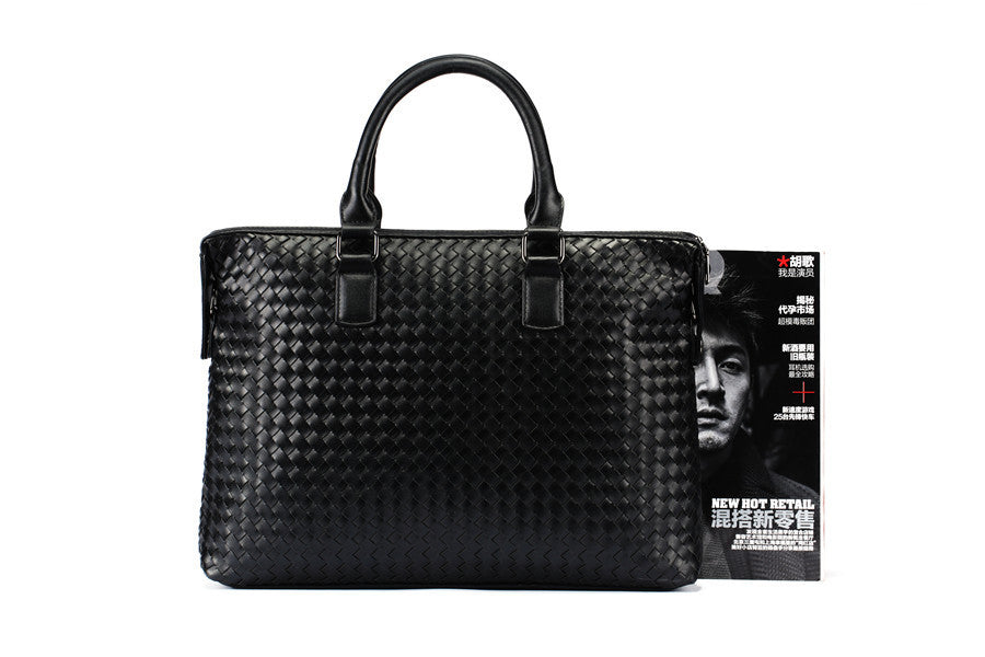 Men's Luxury Hand Woven Large Leather Briefcase