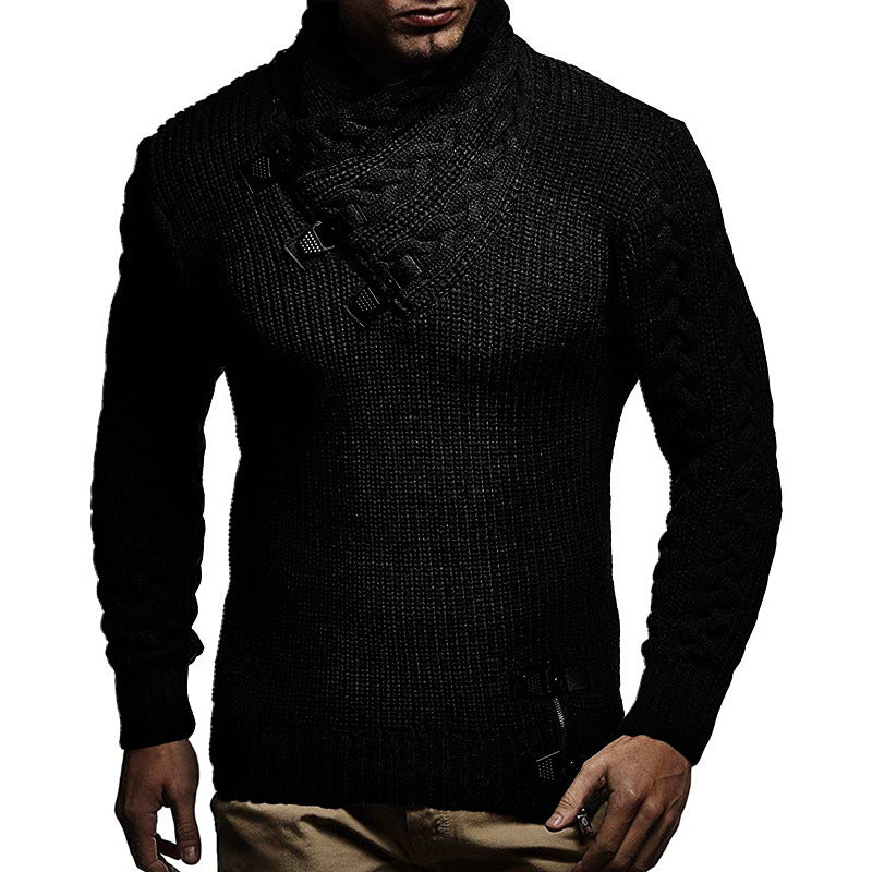 New Men's Turtleneck Sweater Solid Color Long Sleeve