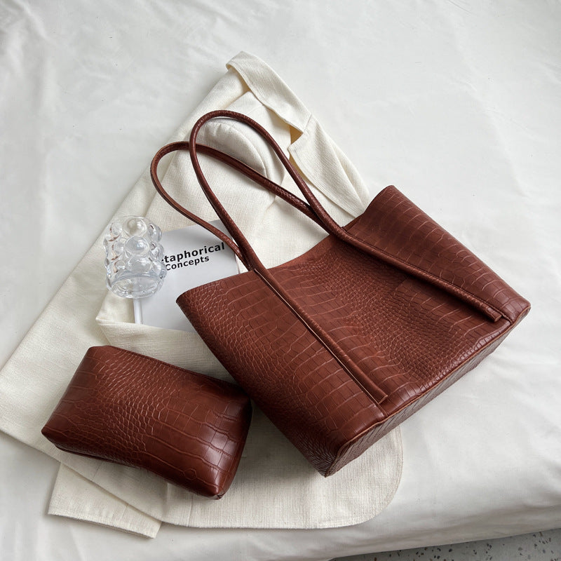 Women's Shoulder Soft Faux Leather Western Style Large Capacity Commuter Tote Bag