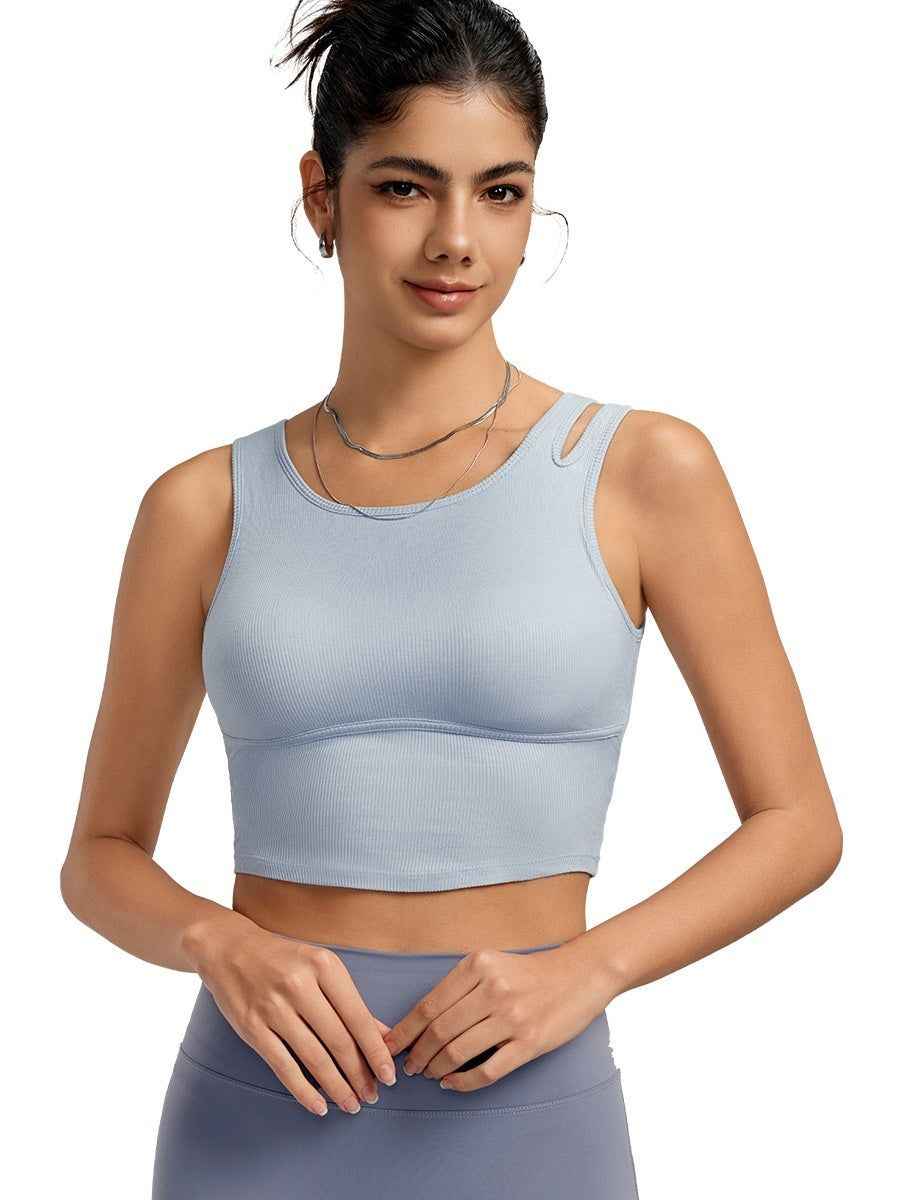 Yoga Clothing Top Vest With Chest Pad Hollow Shoulder Strap All-matching