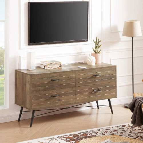 4-drawer Walnut TV Cabinet