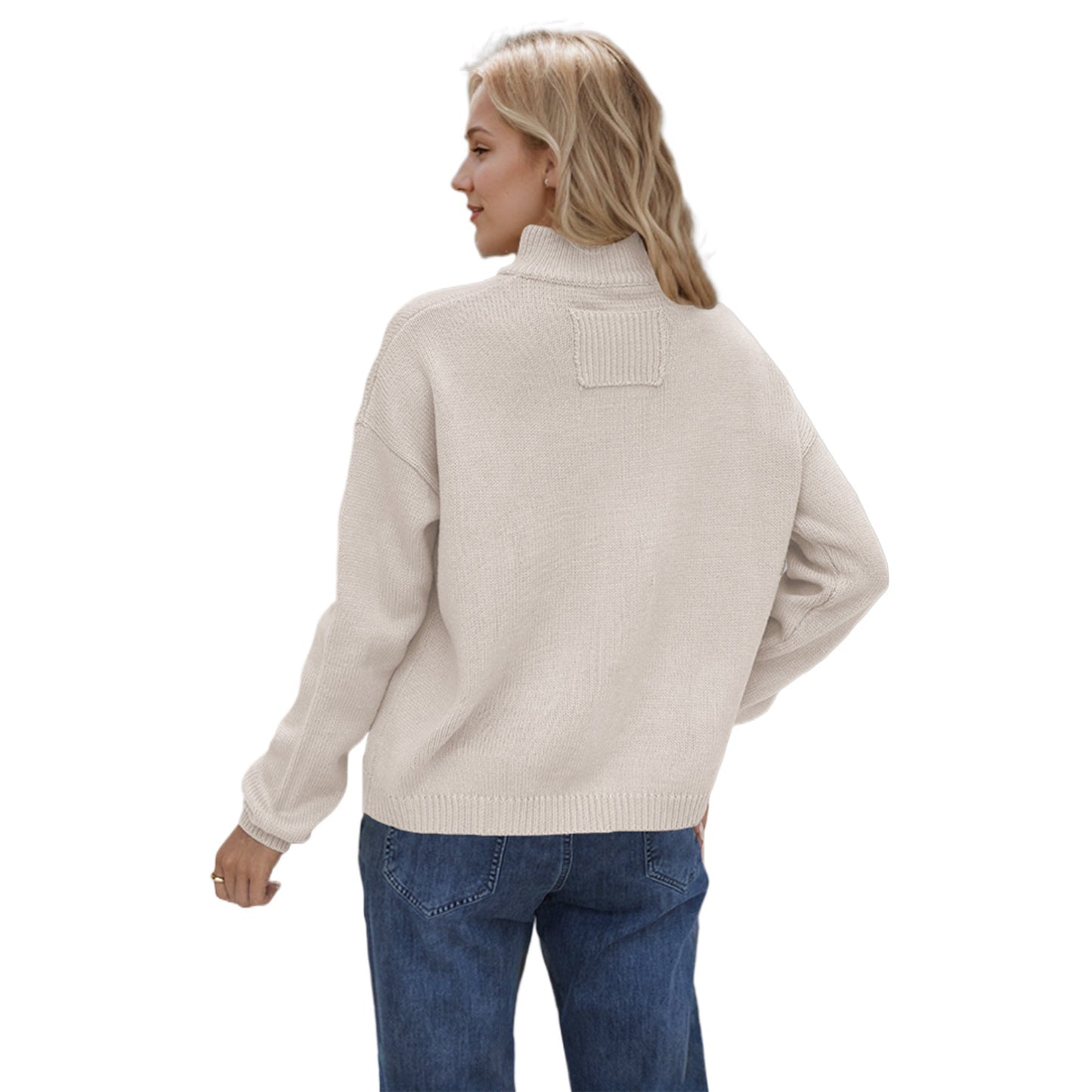 Knitted Coat V-neck Plus Size Women's Sweaters