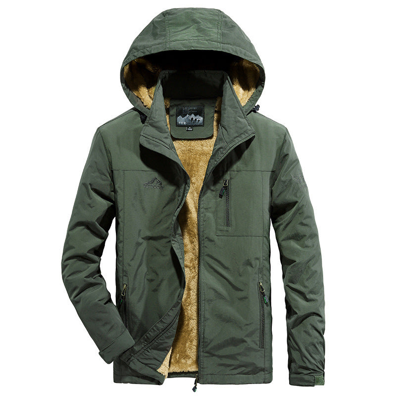 Men's Casual Outdoor Quick-Drying Breathable Plus Fleece Jacket