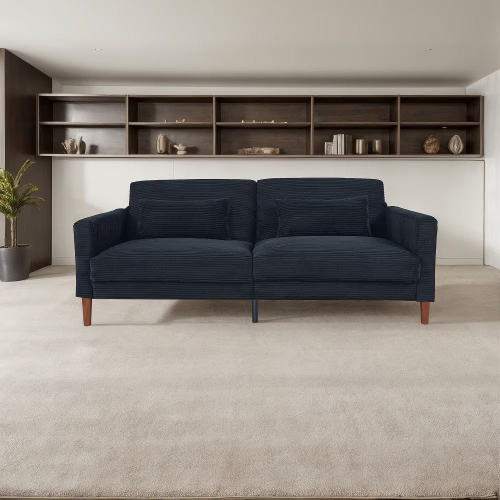 Corduroy Comfy Black Sofa