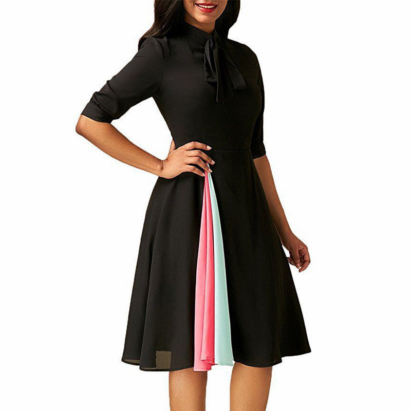 Women’s OL Style Faux Two-Piece Stitching Dress – Commuter Chic | Infinity Bazaar