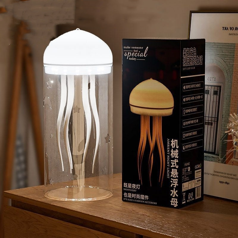 3D Creative Floating Jellyfish Night Lamp – Voice-Controlled LED Ambience Light with Handle Stick Option | Infinity Bazaar