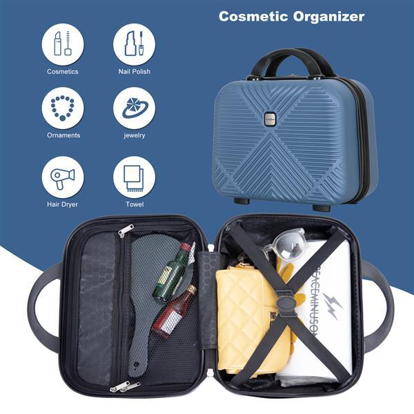 2-Piece Lightweight ABS Luggage Set – 20" Carry-On Suitcase & 14" Cosmetic Travel Case | Infinity Bazaar