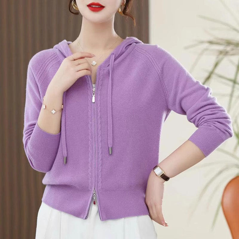 Women's Lapel Knitted Cardigan Sweater