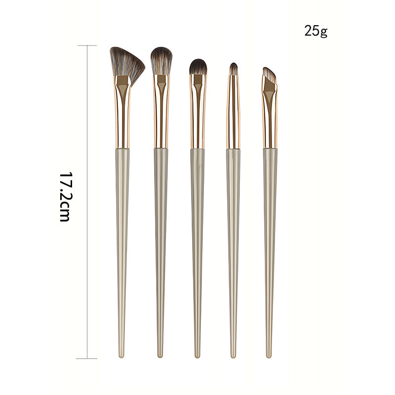Gilded Makeup Brush Set – 5 to 15-Piece Synthetic Fiber Brushes for Face & Eyes with Long Plastic Handles | Infinity Bazaar