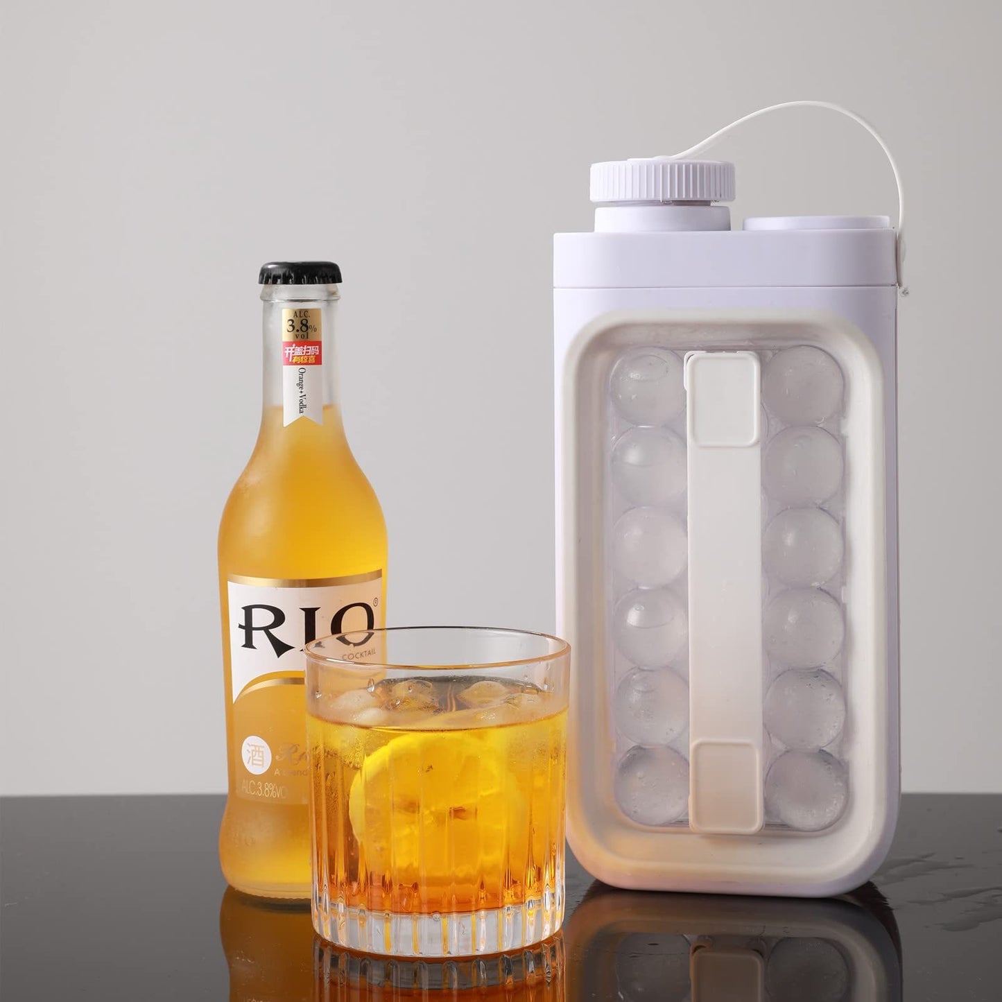 2-in-1 Ice Cube Tray Kettle – 17-Ball Quick-Freezing Mold & Water Bottle with Easy-Release Design | Infinity Bazaar