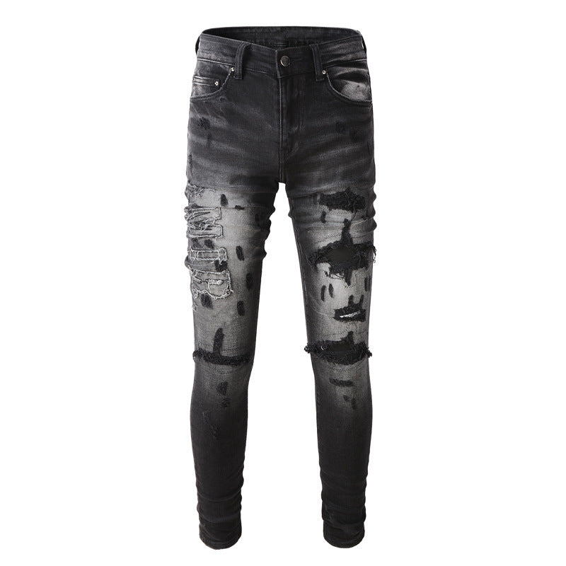 Men's High Street Embroidered Jeans