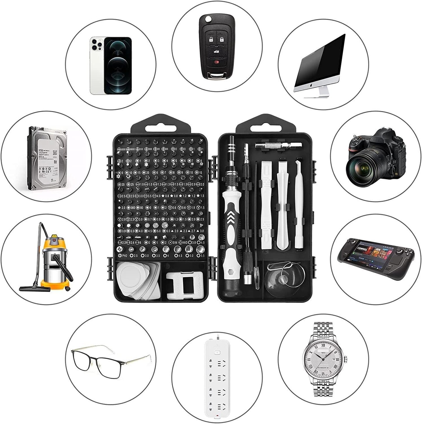 117-in-1 Precision Screwdriver Set – Magnetic Repair Toolkit with CRV Bits & Storage Box for Electronics, Phones, Laptops, and Home Appliances