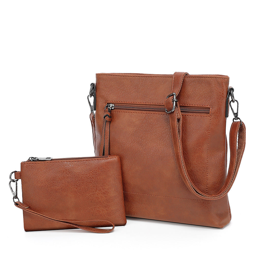 Women’s Large Capacity Tote Shoulder Bag | Elegant PU Leather Handbag with Inner Pouch | 25x27x5.5cm | Infinity Bazaar