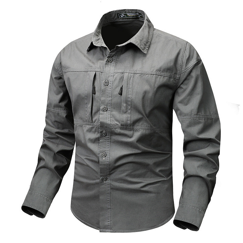 Spring And Autumn Polo Collar Casual Shirt