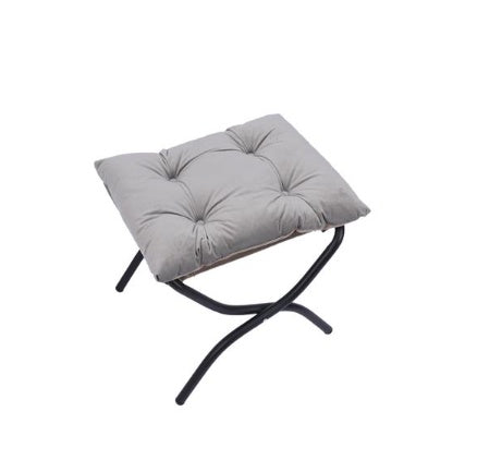 Living Room Chair Modern Cotton Fabric Lazy Chair With Armrests And Side Pockets - Light Grey With Ottoman