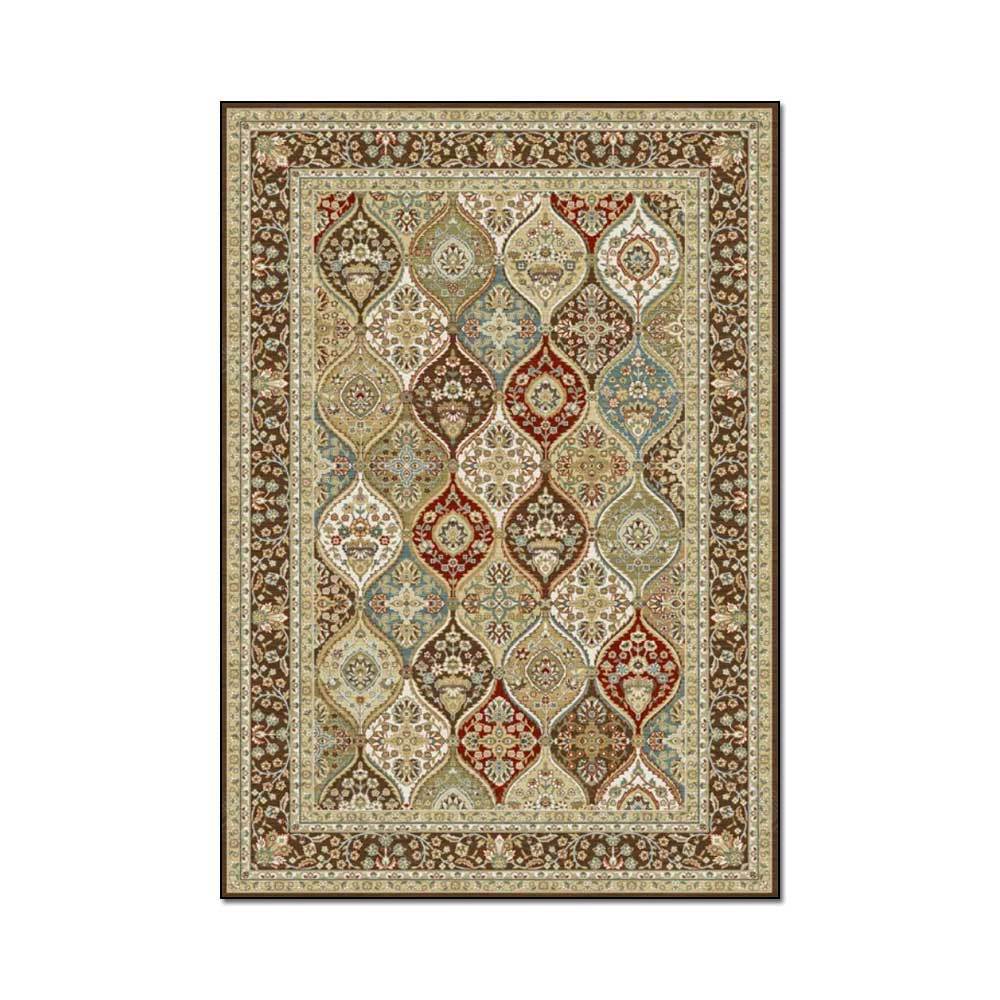 Persian Retro Court Style Golden Rug – Elegant Living Room & Bedroom Bedside Rug
