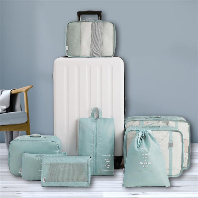 8-Piece Travel Packing Cubes Luggage Organizer Set – Waterproof Storage Bags for Clothes, Shoes, Underwear & Toiletries | Infinity Bazaar