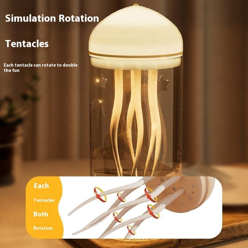 3D Creative Floating Jellyfish Night Lamp – Voice-Controlled LED Ambience Light with Handle Stick Option | Infinity Bazaar