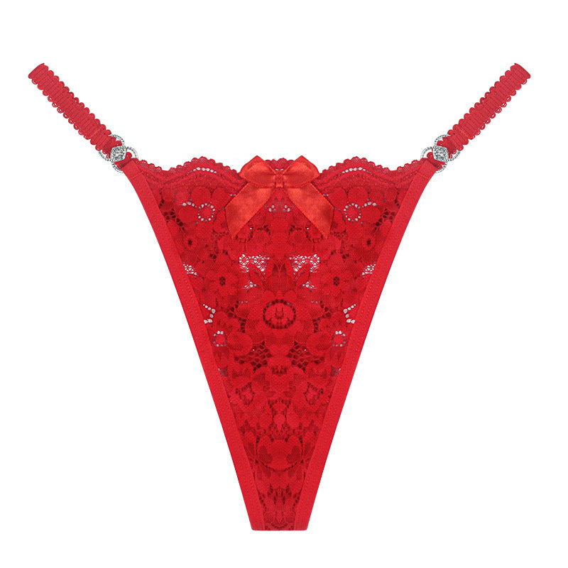 Women's Thong Lace Hollowed Out Mesh Gauze Panties Women's Traceless Pantie set