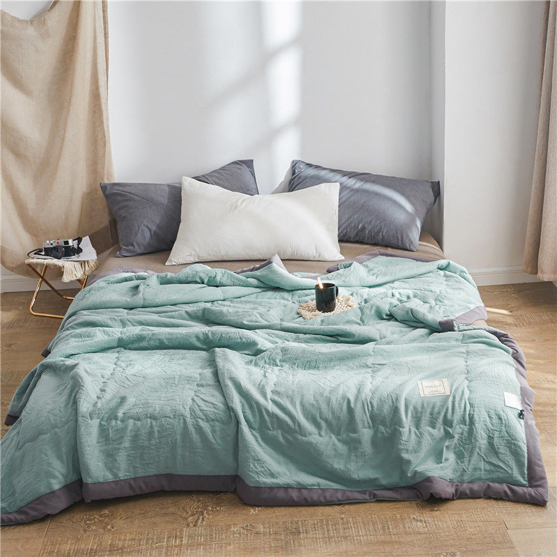 Pure Color Washed Cotton Air Conditioner Double