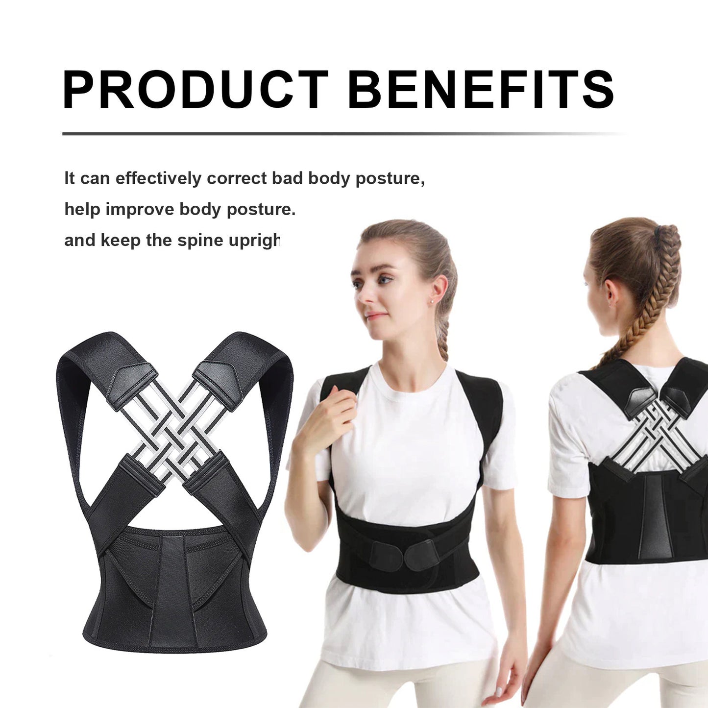 Back Support Posture Brace – Breathable & Comfortable Design for Improved Posture