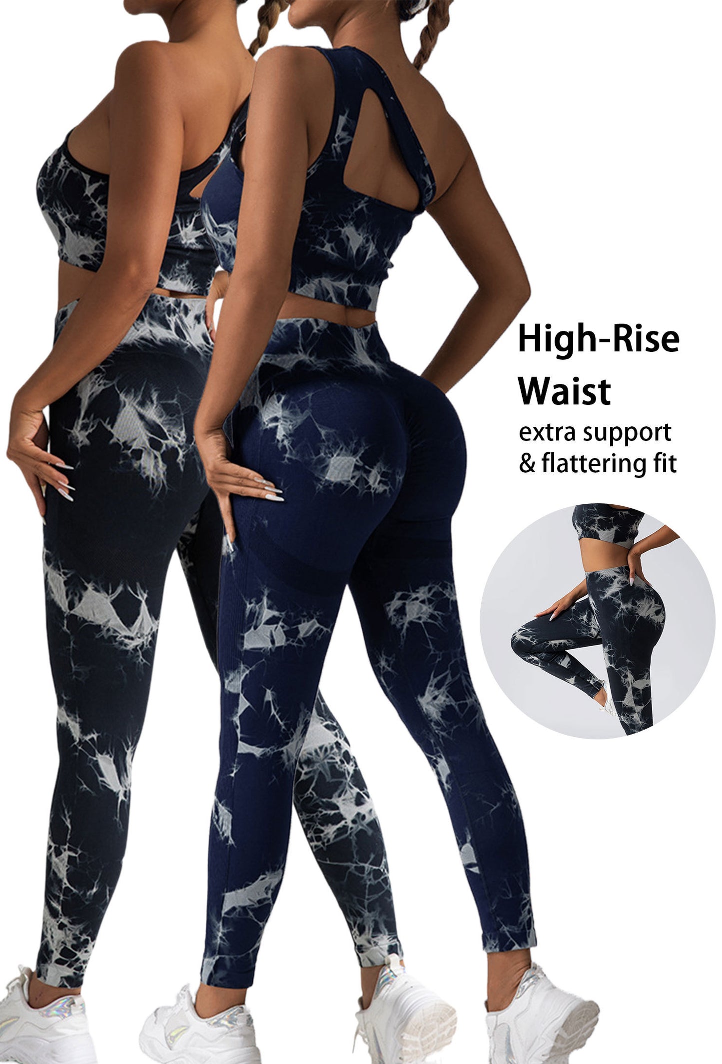 Seamless High-Waisted Tie-Dye Workout Leggings for Women – Squat-Proof, Moisture-Wicking Yoga Pants | Infinity Bazaar