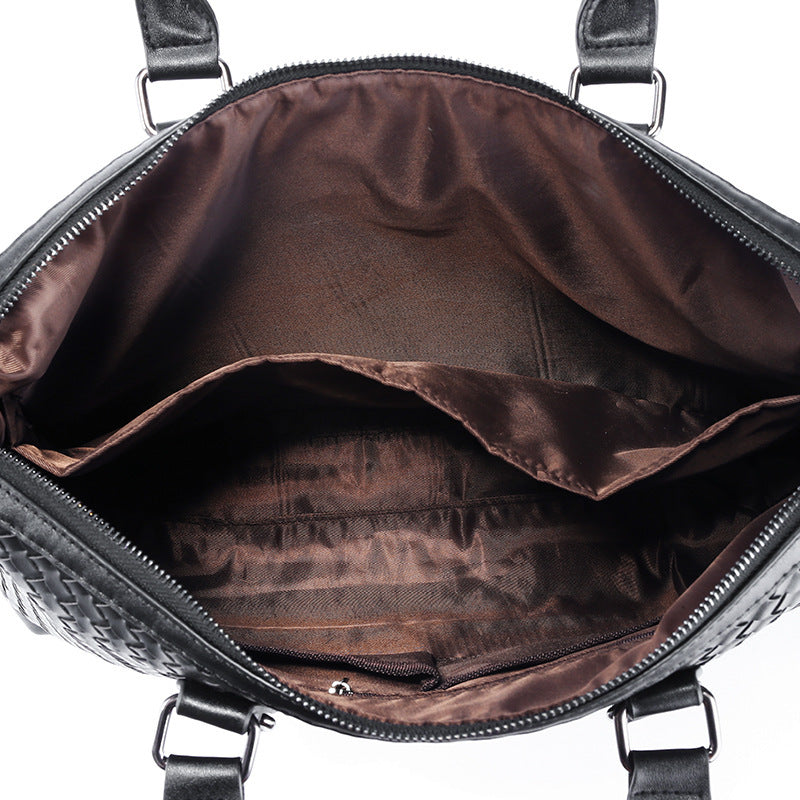 Men's Luxury Hand Woven Large Leather Briefcase