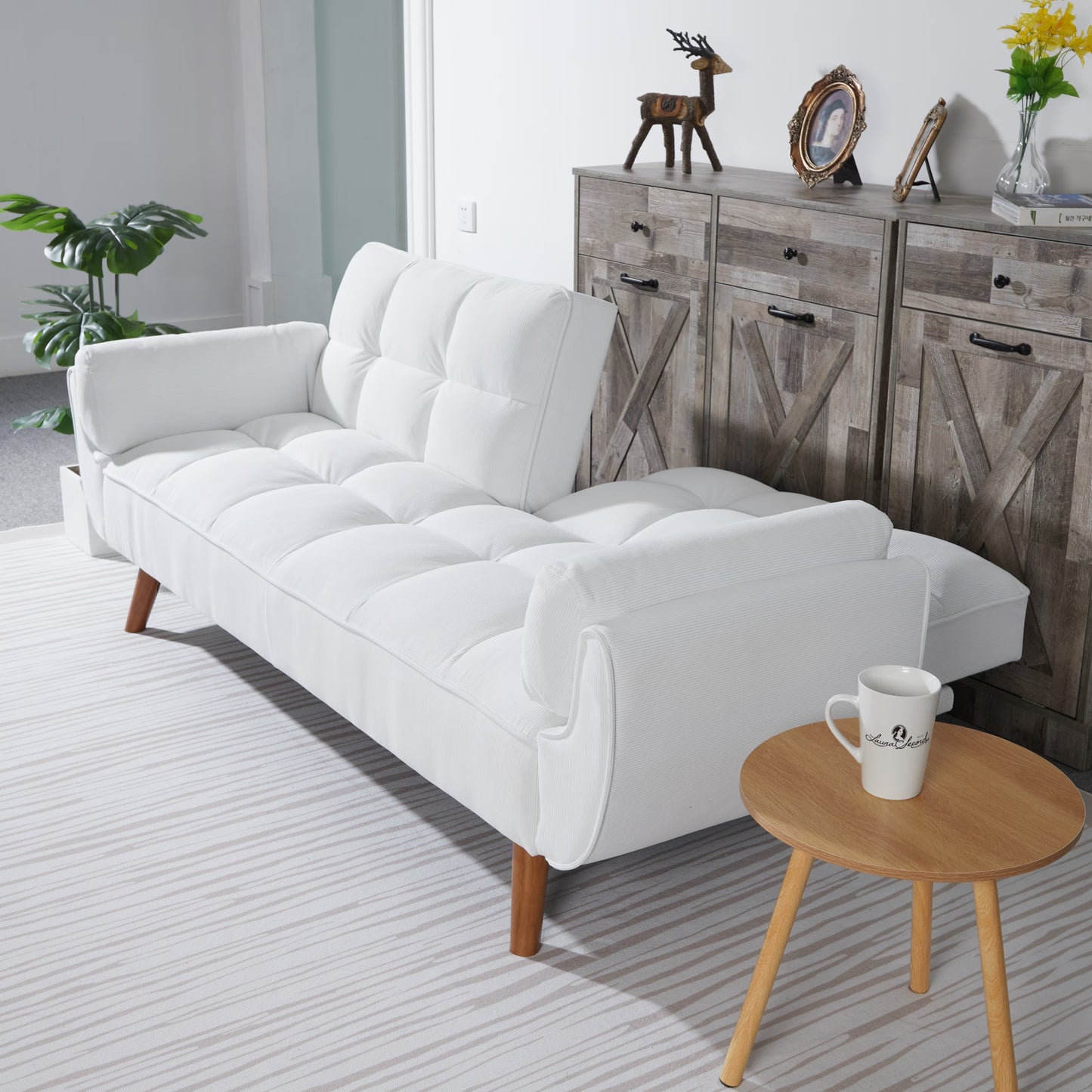 Corduroy Sofa & Sofa Bed-Whitewhite Icon