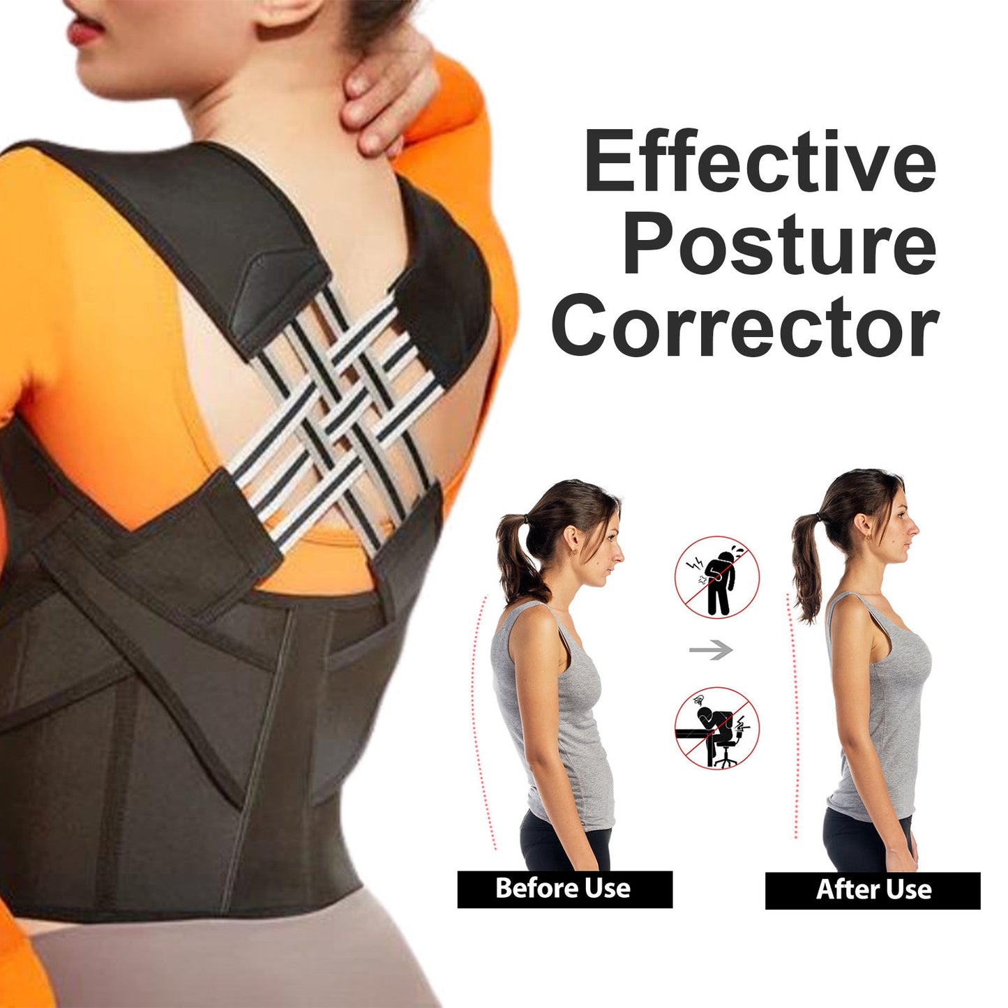 Back Support Posture Brace – Breathable & Comfortable Design for Improved Posture