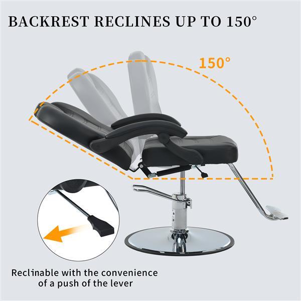 Classic Reclining Barber Chair With Sand Dragon Chair