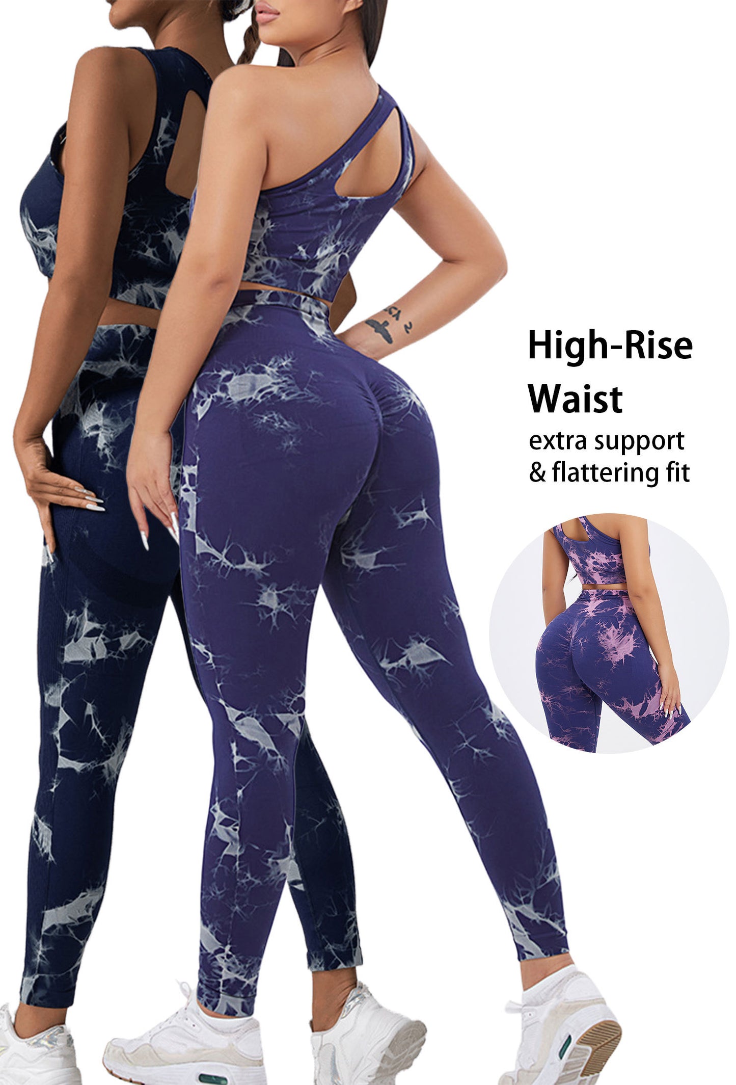 Seamless High-Waisted Tie-Dye Workout Leggings for Women – Squat-Proof, Moisture-Wicking Yoga Pants | Infinity Bazaar