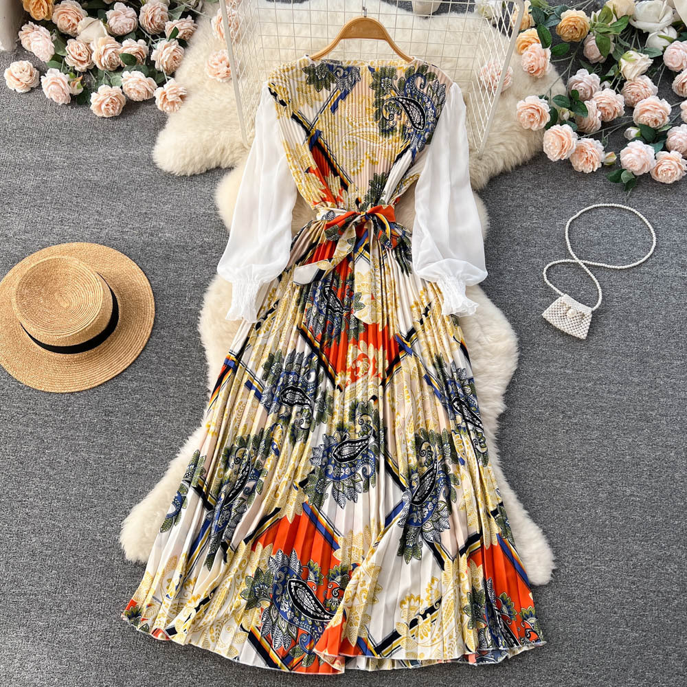 Women’s Ethnic Style Printed Dress – Multicolor Casual Fashion | Infinity Bazaar