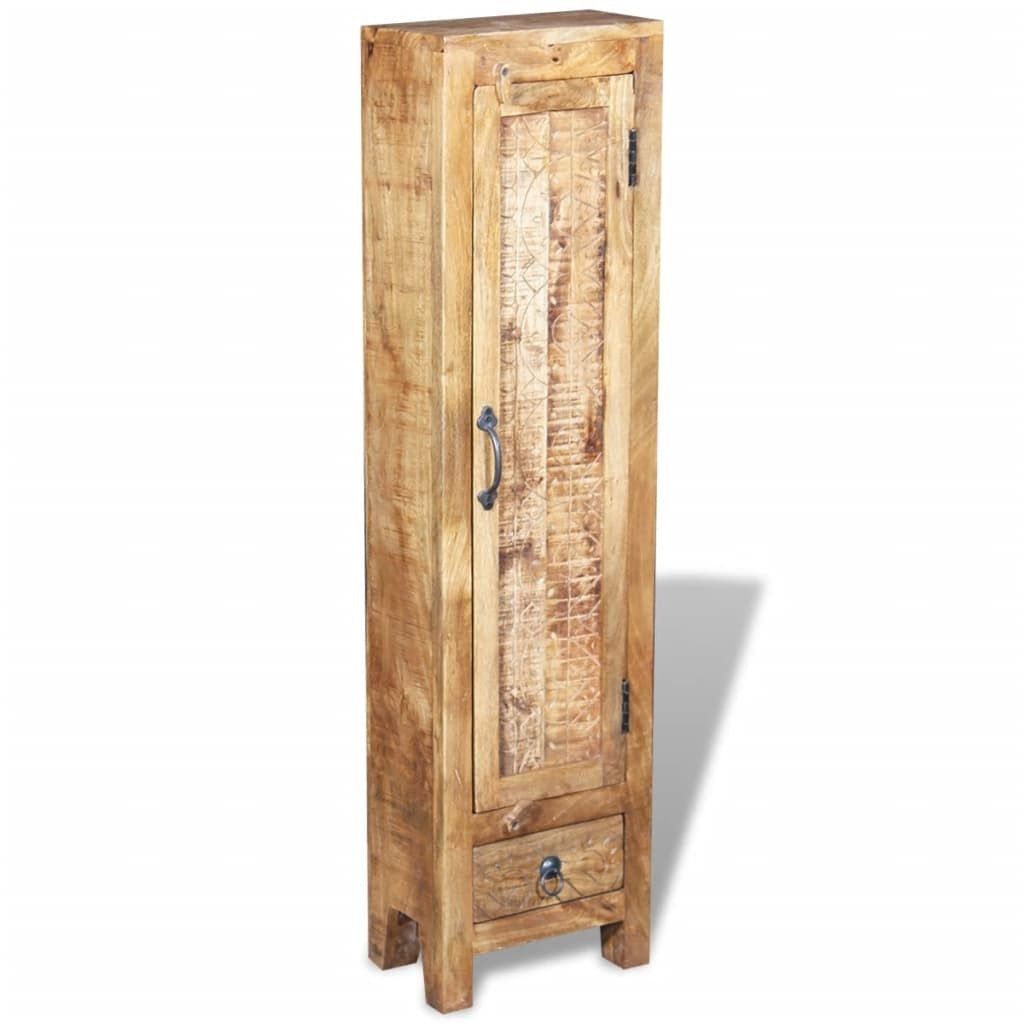 vida XL Vanity Cabinet with Mirror and 2 Side Cabinets Solid Mango Wood